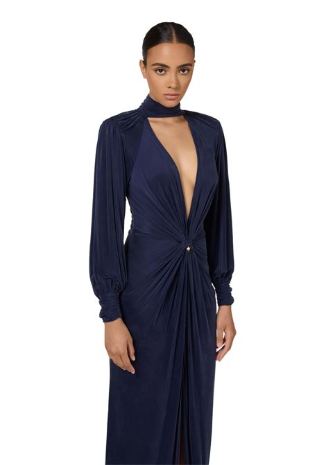 Abito red carpet in jersey cupro con nodo ELISABETTA FRANCHI | Abiti | AB68447E2B75